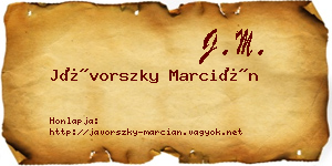 Jávorszky Marcián névjegykártya